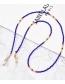 Fashion Silver Color White Rainbow Millet Bead Glasses Chain