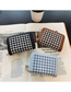 Fashion Brown Short Houndstooth Folding Coin Purse