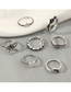 Fashion Silver Color Bowknot Love Five-pointed Star Flower Arrow Leaf Ring Set