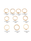 Fashion Gold Color Geometric Pearl Rhinestone Ring Set