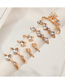 Fashion Gold Color Micro Inlaid Stars And Moon Ring Set