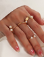 Fashion Gold Color Adjustable Opening Pearl Ring Set
