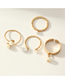 Fashion Gold Color Adjustable Opening Pearl Ring Set