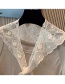 Fashion White Lace Chain Hook Flower Triangle Thin Shawl
