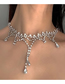Fashion Silver Color Tassel Rhinestone Necklace