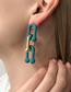 Fashion Blue U-shaped Chain Hit Color Earrings