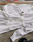 Fashion White Long Sleeve Tether Shirt Dress