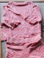 Fashion Pink Striped Top And Shorts Suit