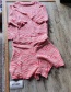 Fashion Pink Striped Top And Shorts Suit