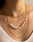 Fashion 4# Pearl Lightning Flower Tassel Geometric Necklace