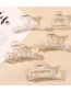Fashion Transparent Ab Color Hairpin-small Cross Transparent Square Hollow Twist Cross Grasping Clip