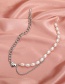 Fashion White K Metal Love Chain Pearl Necklace