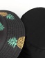 Fashion Pineapple Black Fruit Cashew Flower Print Fisherman Hat
