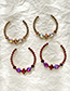 Fashion Red Alloy Diamond Circle Stud Earrings