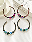 Fashion Color Alloy Diamond Circle Stud Earrings