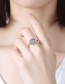 Fashion Platinum Plated Devil's Eye Round Ring In Sterling Silver