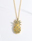 Fashion Platinum Plated Silver Pineapple Necklace