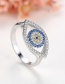 Fashion Blue Demon Eye Ring In Sterling Silver