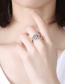 Fashion Blue Demon Eye Ring In Sterling Silver