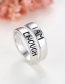 Fashion Platinum + Dripping Oil Sterling Silver Wrapped One Circle Half Letter Ring