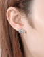Fashion White Gold Sterling Silver Elephant Stud Earrings