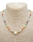 Fashion Color Pearl Rainbow Rice Bead Necklace