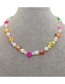 Fashion Color Rice Beads Smiley Face Glass Eye Beads Pearl Necklace