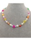 Fashion Color Candy Colorful Smiley Woven Pearl Necklace