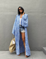 Fashion Blue Leopard Print Sun Protection Jacket Blouse