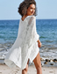 Fashion White Hollow Knitted Sun Protection Clothing