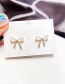 Fashion Real Gold Plated Bowknot Micro Inlaid Zircon Earrings