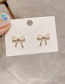 Fashion Real Gold Plated Bowknot Micro Inlaid Zircon Earrings