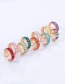 Fashion Light Green C-shaped Ear Clip With Colored Diamonds