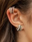 Fashion Sky Blue-single Multi-layer Hollow No Pierced Earrings With Colored Diamonds Ear Bone Clip