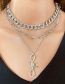 Fashion Silver Knotted Chain Multi-layer Necklace