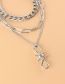 Fashion Silver Knotted Chain Multi-layer Necklace