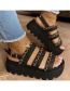 Fashion Brown Platform Sandals With Metal Chain