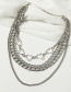 Fashion Silver Multi-layer Chain Love Necklace