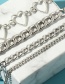 Fashion Silver Multi-layer Chain Love Necklace