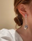 Fashion Silver Fringed Asymmetric Diamond Love Earrings