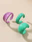 Fashion Purple Green Three-piece Alloy Non-hole Circle Earrings