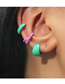 Fashion Purple Green Three-piece Alloy Non-hole Circle Earrings