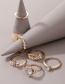 Fashion Gold Color Alloy Micro-set Rhinestone Ring Set