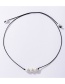 Fashion Black Black Leather Rope Pearl Necklace
