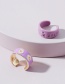 Fashion Purple Resin Metal Ring Set