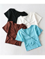 Fashion Coffee Color Short-sleeved T-shirt With Crossed Chestnut Ears