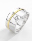 Fashion White Gold + Gold Sterling Silver Ring