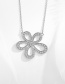Fashion White Gold Sterling Silver Flower Necklace