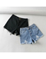 Fashion Blue Washed Denim Shorts With Ripped Holes