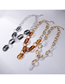 Fashion Gold Color Gray Metallic Acrylic Necklace With Clasp